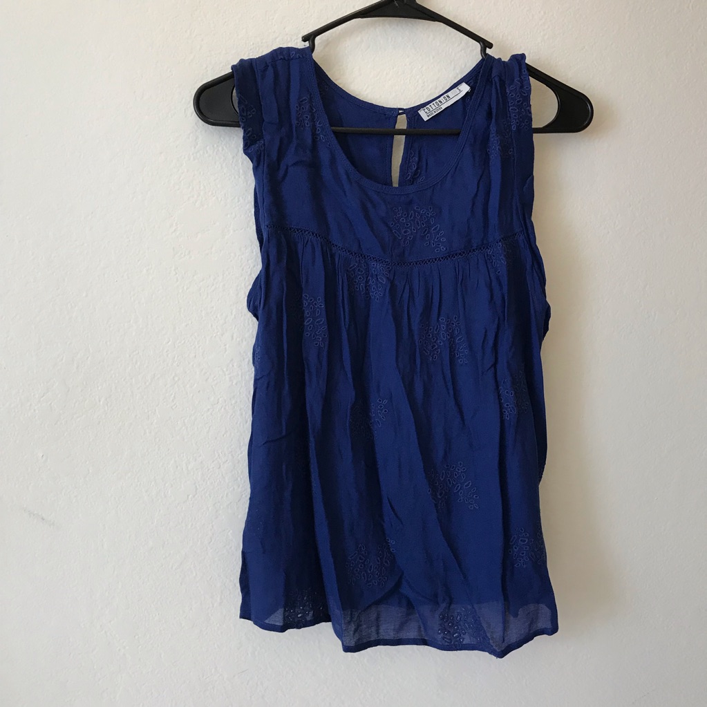 Blue Babydoll With Embroidered Print
